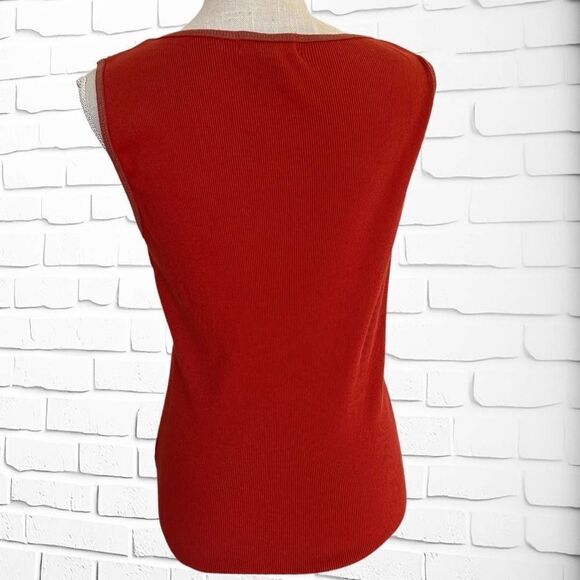 Dress Barn, XL, Burnt Orange Tank with Copper Embellishments - Picture 4 of 5